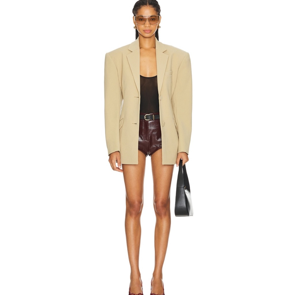 LAMARQUE x Revolve Annaise Hot Short In Patent Burgundy - Picture 8 of 8